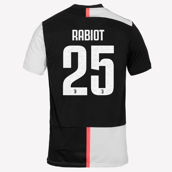 Camiseta Juventus NO.25 Rabiot 1ª 2019 2020 Blanco Negro